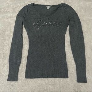 Guess Ribbed Knit Logo Sweater